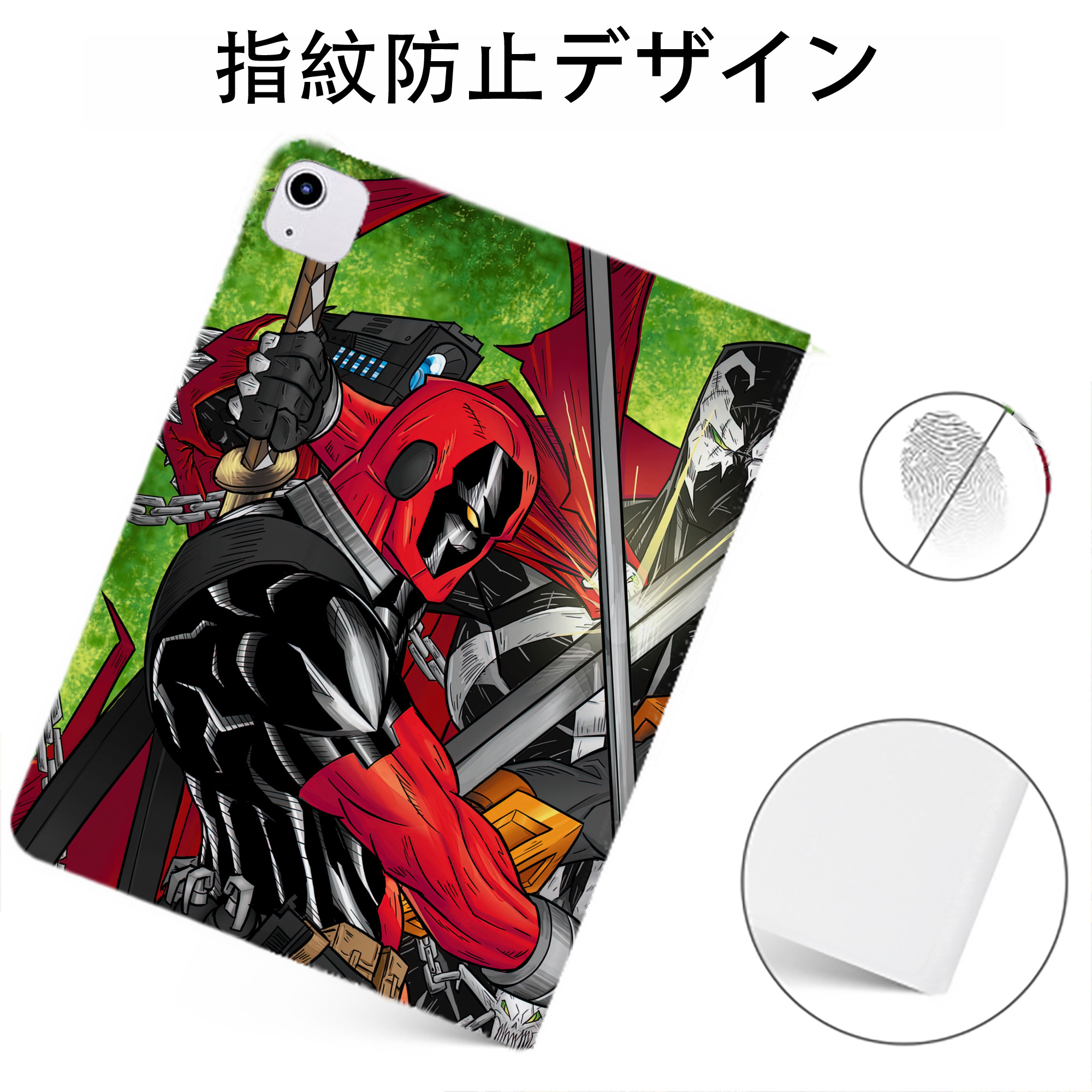 （画像用） Deadpool デッドプール IPadケース ペンホルダー付き ブックスタイルデザイン